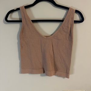 BUNDLED tan & black ribbed, intimately free people cropped tank